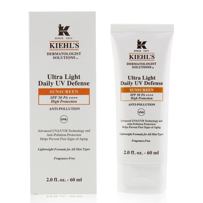 KIEHL'S 轻柔抗氧防晒乳 SPF 50 PA +++ 60ml 原价：$305.50 ｜ 香港专享8折后：$244.40