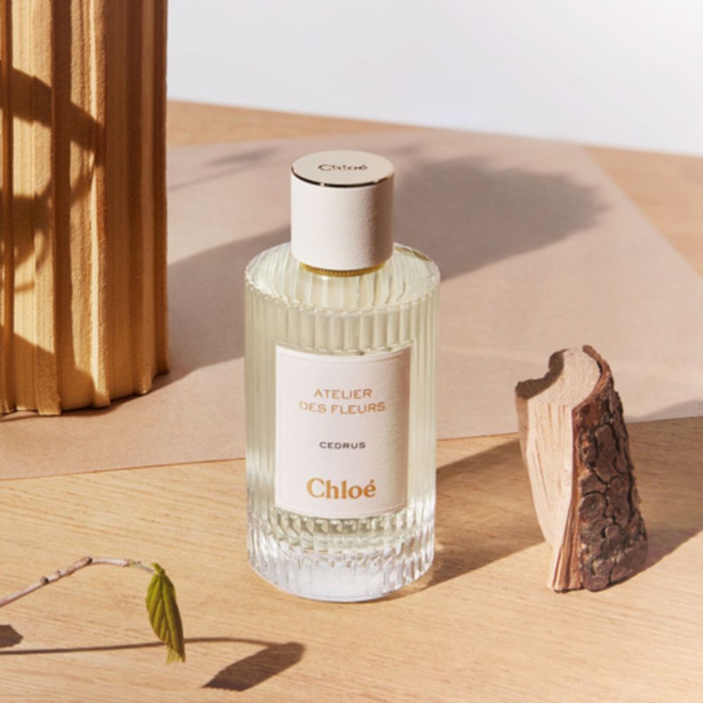 Chloé Atelier des Fleurs Cedrus雪松(HKD$1,890/150ml) 这款带有木香调、香脂香和烟熏香的香氛灵感源自一份充满喜感的爱人礼物：调香师QuentinBisch童年时，他的父亲送给母亲的一把树枝。当香调作爲副香时，它的香气柔和、微妙而优雅；当作为主香时，香气则温暖而浓郁，彰显土象星座可靠而温暖的特质。