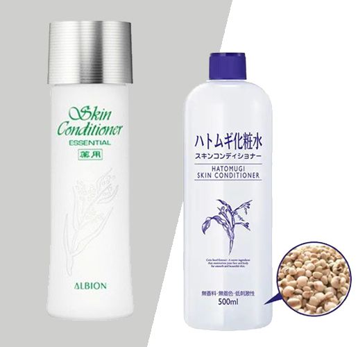 ALBION爽肤精萃液(3850日元/110ml) VS I-mju naturie薏仁化妆水(715日元/500ml) 篠崎教授指出两款产品同样以薏仁为主打成分，但却有很大的差别。植物萃取产地、提炼方法等因素都对护肤功效差异有很大关係，蕴含的浓度也不一样，可以说是全然不同的产品！所以两款产品主打的护肤功能也不同，可按个人需要选择！