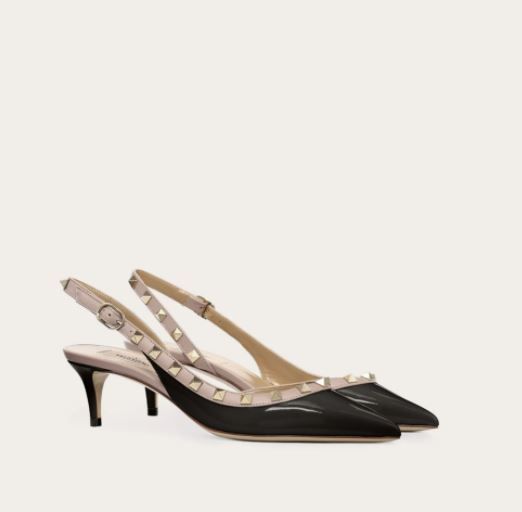 ROCKSTUD PATENT LEATHER SLINGBACK PUMP 50 MM 原价HKD 6600 | 特价HKD 4620