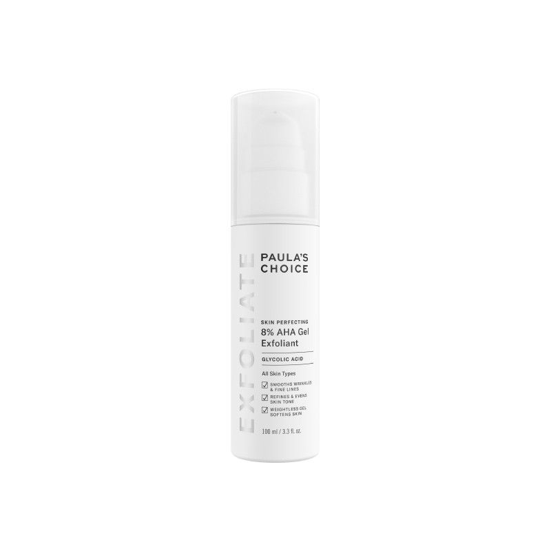 果酸：焕采果酸精华凝胶 SKIN PERFECTING 8% AHA Gel Exfoliant 100ml HK$430.00。 果酸令表皮层老化角质剥落，清理毛孔的粉刺，并加速角质细胞更新、促进真皮层内弹性与胶原蛋白增生，使肌肤变得亮丽平滑。果酸会增加皮肤对阳光的敏感度和晒伤的可能性，用后注意防晒。