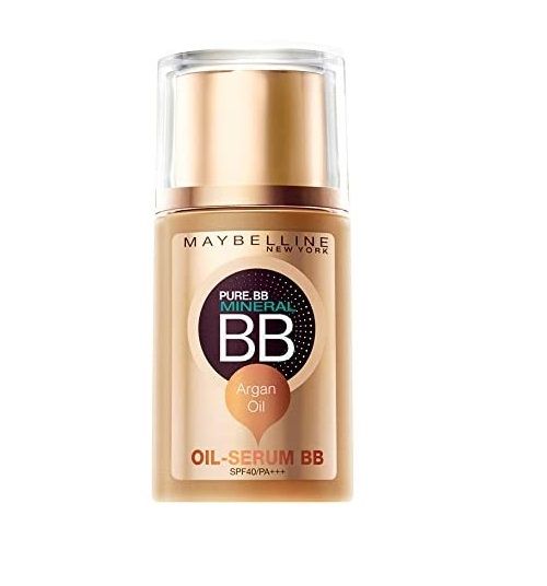 第5位 MAYBELLINE Pure Mineral BB SP Oil Serum│售价JPY¥1,600円（不含税）│容量25ml 内里蕴含摩洛哥坚果油，用前摇一摇后再涂上，将摩洛哥坚果油和High Cover BB融合在一起，即可为肌肤形成一个保护层，为肌肤提供了足够的水分，使皮肤在维持乾燥的冬日里，仍依旧维持湿润光滑的自然肌。