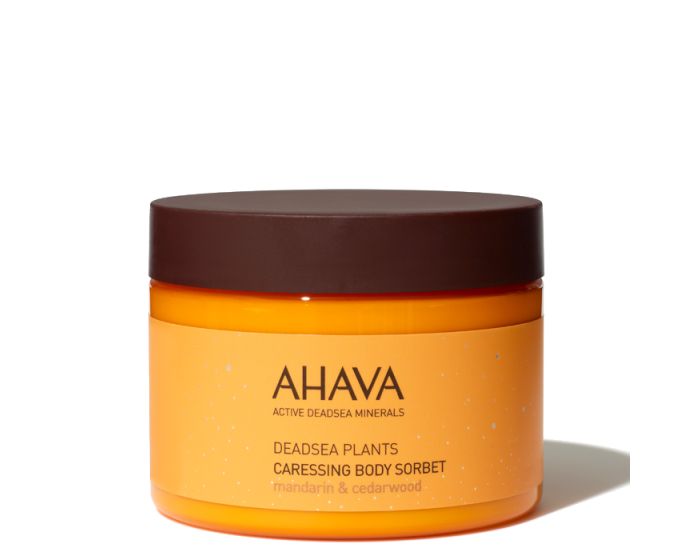 AHAVA CARESSING BODY SORBET (€34/350ml)：AHAVA润肤霜含有雪松木精华、维生素E等成分，有效保护皮肤免受环境侵害，以及深层滋润皮肤，质地轻薄而且无香料。