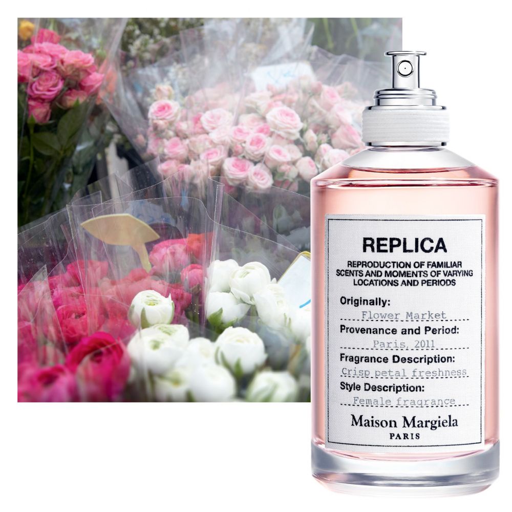 玫瑰香水推荐9：Maison Margiela FLOWER MARKET 花卉市场 售价 HK$1150 | 容量 100ml。前调-绿叶，小苍兰，森巴茉莉；中调-埃及茉莉，晚香玉，格拉斯玫瑰；后调-桃，雪松木，橡苔。