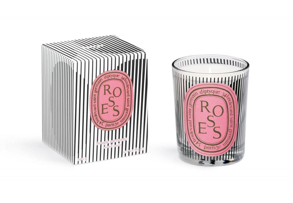 ROSES CANDLE (9,000日元+税/190g)：是Diptyque很受欢迎的玫块花香蜡烛，使用后会散发出阵阵玫瑰芳香。