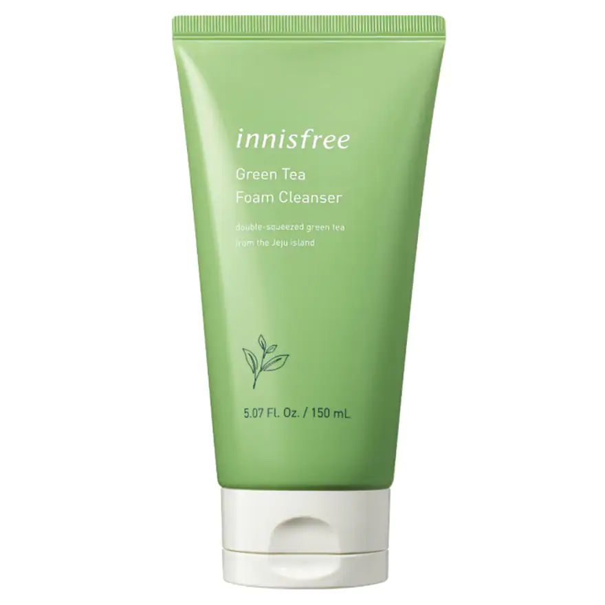 【8.innisfree绿茶保湿洁面膏 容量：150mL│价格：HK$70】innisfree的绿茶保湿洁面膏添加济州美肌绿茶萃取、皂角苷成分，可以轻鬆洗走脸上的髒污，让脸部肌肤变得柔嫩洁净，带来清爽又保湿滋润的感受。