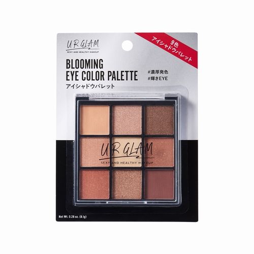 U R GLAM BLOOMING EYE COLOR PALETTE #Standardcolor│¥100 (不含税)；U R GLAM是日本人气美妆品牌之一，不但价格亲民，而且眼影颜色自然，不容易碎裂，因此深得当地OL女生、学生喜爱。 