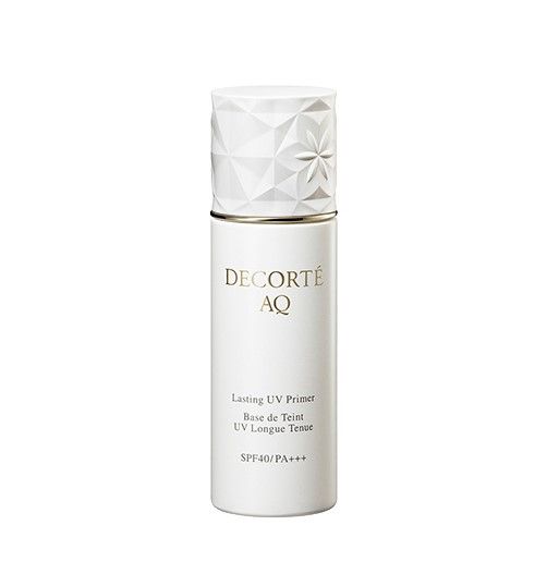 [第2名]DECORTÉ AQ Lasting UV Primer (HK$490/30ml)：能有效守护肌肤免受紫外线伤害，质感轻盈顺滑，能有效紧贴肌肤，令粉底更贴服持久，保持完美妆容。