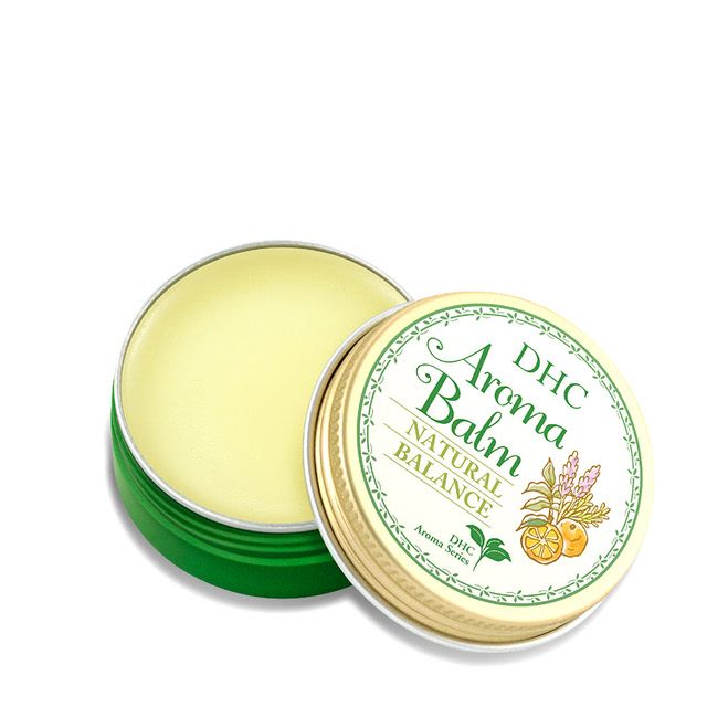 【DHC Aroma Balm Natural Balance】天然草药膏香气，推开后变成「油」状，可作香薰膏使用。髮尾、手指、关节处等乾燥的部位均可涂抹。注意：香氛膏含有柑橘类精油成分，孕妇与幼儿也要避免使用。