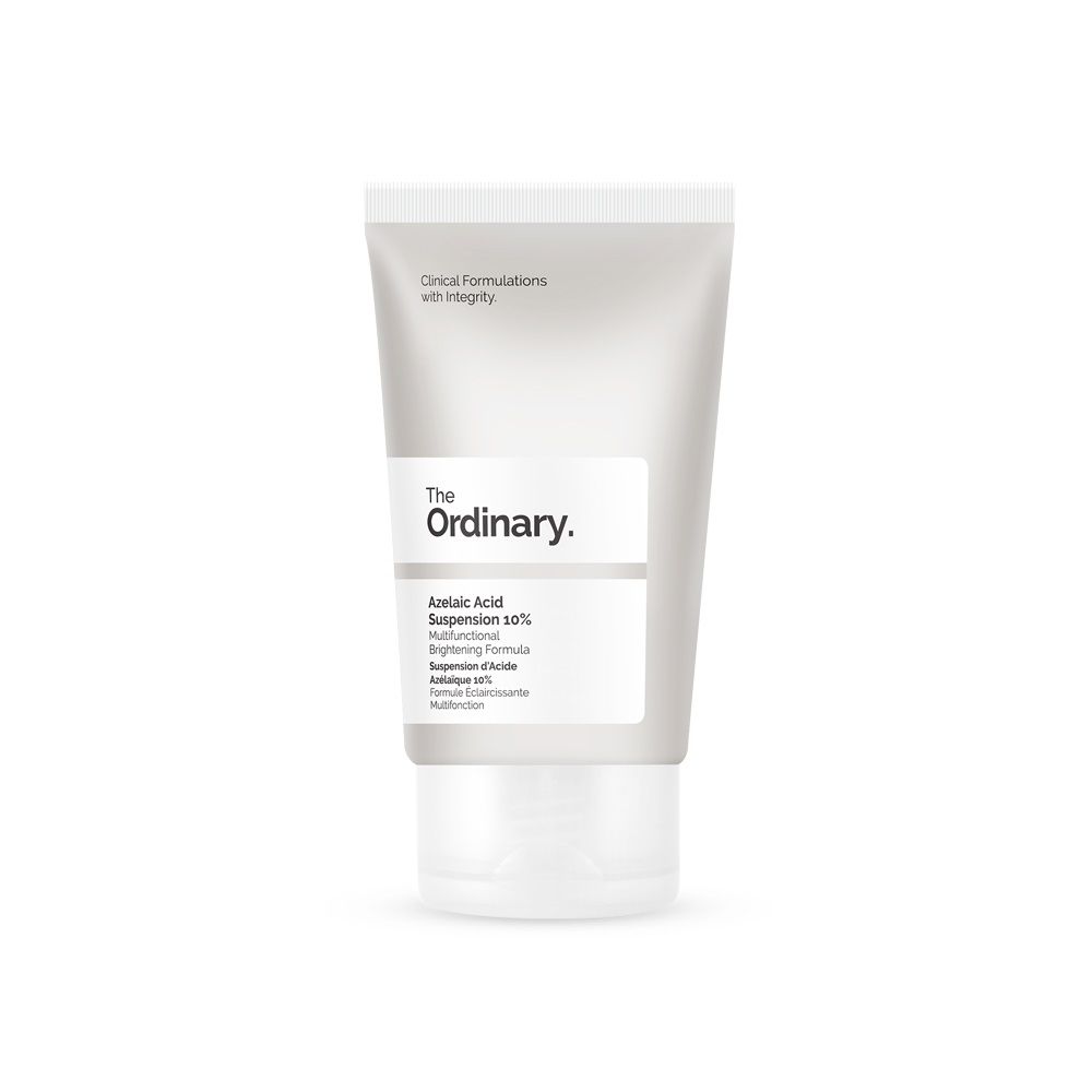 杜鹃花酸(azelaic acid)： THE ORDINARY Azelaic Acid Suspension 10% 30ml HK$65。 杜鹃花酸属于弱酸，可溶解角质与粉刺，促进角质层角化现象正常，降低粉刺的生成。