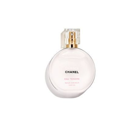 CHANEL CHANCE EAU TENDRE 美髮油 (35ml | 售价：$470) 散发淡淡的「CHANCE EAU TENDRE」香水同款花果清香，配方富含荷荷芭油每次使用少量就可修护髮丝，打造柔顺、亮泽秀髮同时散发芬芳香气。