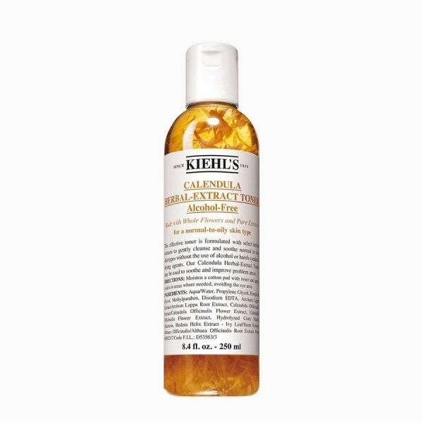 【第5位 Kiehl's金盏花植物精华爽肤水 容量：250mL |价格：HK$315】Kiehl's的皇牌畅销产品之一，爽肤水採用天然温和配方，内含金盏花精华及其他植物萃取，能有效改善泛红、平衡水油、纾缓调理肌肤，以及帮助改善粉刺及帮助暗疮疤痕癒合。