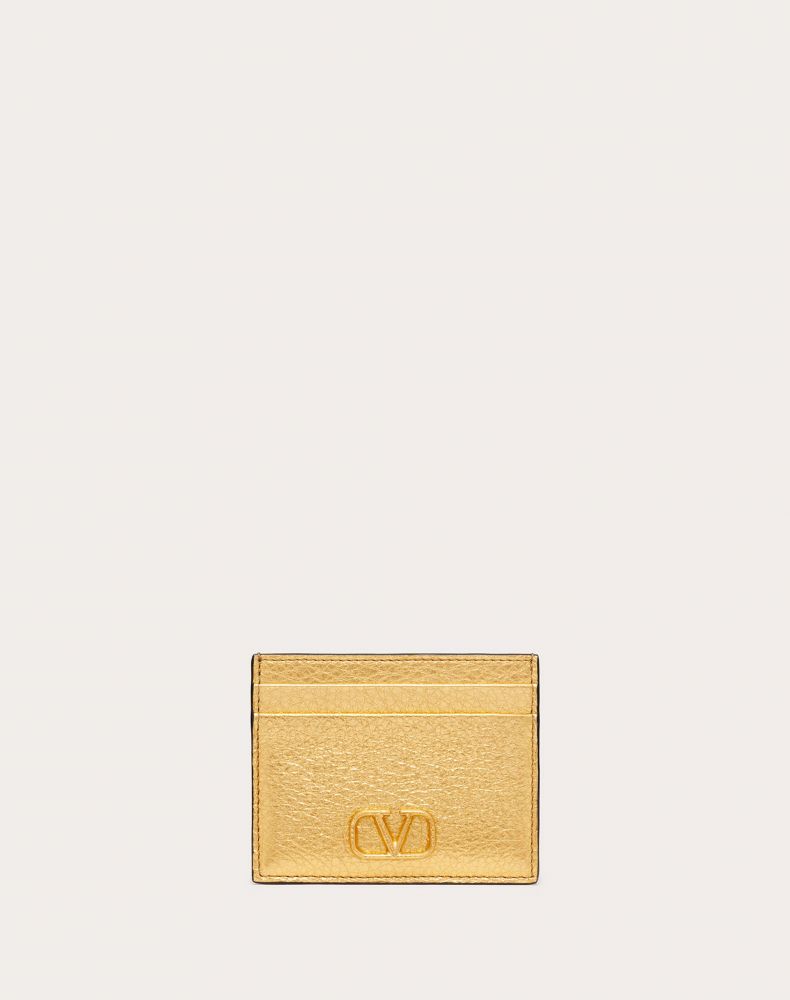 VLOGO SIGNATURE METALLIC GRAINY CALFSKIN CARDHOLDER 原价HKD 2700 | 特价HKD 1620