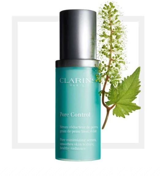 CLARINS毛孔瞬效紧緻精华 ｜港币$480 有效改善肌肤老化、油脂过盛、过多角质层3大毛孔问题。涂上后抚平及收紧毛孔，平衡油脂分泌及去除肌肤老化角质死皮。