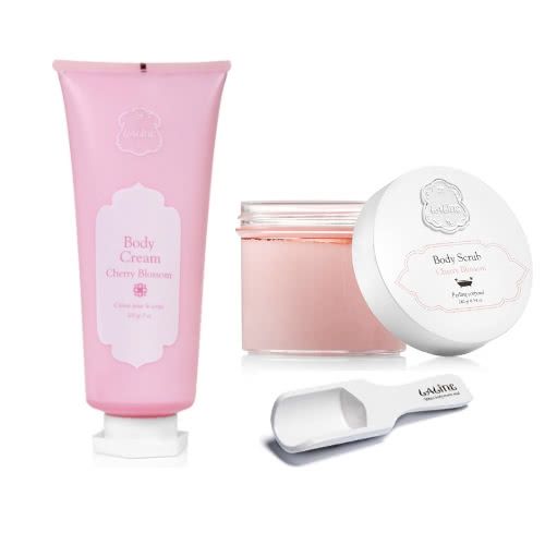 Body Scrub 240g & Body Cream Tube 200g Set Cherry Blossom (¥ 4,900)