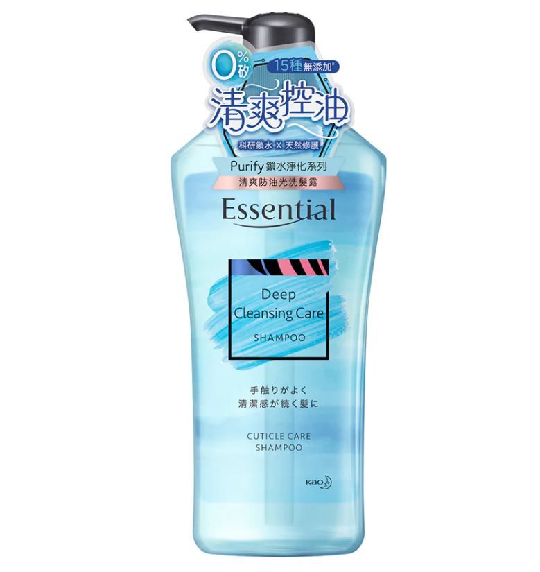 Essential Purify 锁水净化系列清爽防油光洗髮露 ｜HK$100/700ml 长效控油及高度保湿配方，令头皮及头髮回复水油平衡，抑制油光及长效保持清爽。