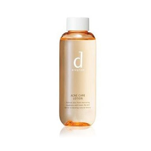 d program ACNE CARE LOTION (售价日元3,300円连税/125mL) 资生堂为敏感肌而设的系列，低刺激设计、无添加酒精、香料、防腐剂。调理肌肤屏障机能，预防痘痘粉刺形成。适合容易生成粉刺，有週期性荳荳烦恼的女生使用。摆脱反覆冒出痘痘的烦恼，提升肌肤透明感。亦能改善肌肤纹理粗糙。