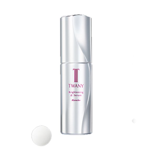 TWANY Brightening α Serum (10,000円+税/40ml)：TWANY的美白精华，可有效改善色斑和雀斑等问题，而且成分能平衡油脂，使用后可以令皮肤水润光泽。