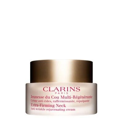 （2. CLARINS Extra-Firm焕颜紧緻颈霜）50ml/680港元 蕴含李子核仁、向日葵萃取，能滋润乾燥肌肤，平滑表层肌肤，有助减淡颈纹、提拉紧緻。