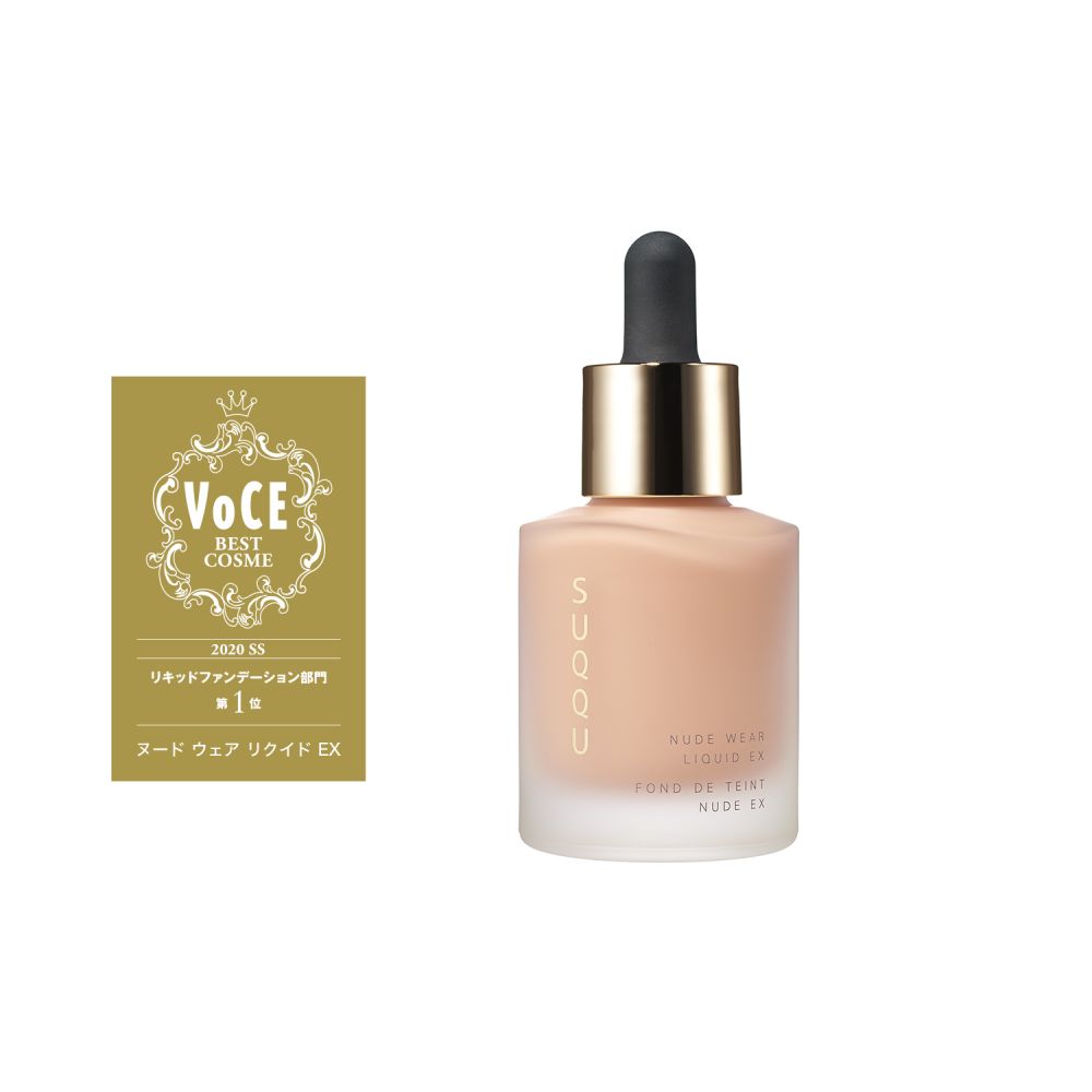 6.SUQQU NUDE WEAR LIQUID EX SPF30/PA+++ 30ml | ¥7,700(含税) 这款粉底液适合喜欢裸妆的认识，使用了亮彩複合粉体，达到紧密贴服又滋润的妆感，仿佛如同第二层肌肤一样清透，更可以挑选适合粉肌色、自然肤色或黄肤色的色调，让妆感更自然！